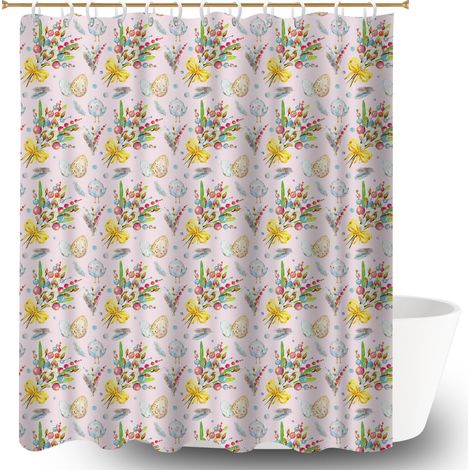 Rideau de bain en polyester 180x180 léger cache baignoire pour famille nombreuse (1/5)