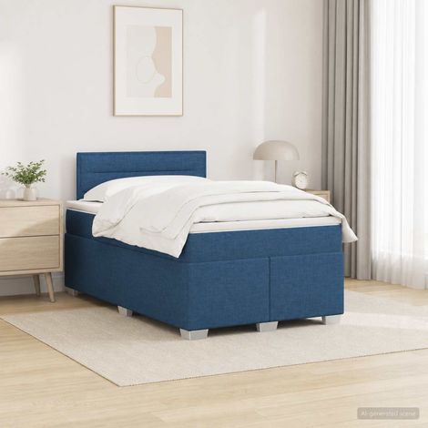 vidaXL Lit de box spring avec matelas et LED Bleu 120 x 190 cm Tissu (1/5)