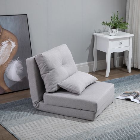 Matelas de sol pliable, tapis de couchage, modèle 2 en 1, coussin amovible, 60 x 80 x 56 cm, gris (1/5)