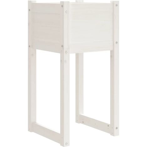 Vassoio per fioriera aiuola rialzata piante fiori terrazza giardino 40 x 40 x 81 cm legno massiccio di pino bianco 020037590