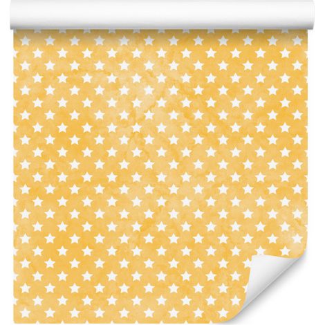 Carta da parati con stelle color crema e oro per soggiorno e camera da letto, 50x1000 cm. (1/5)