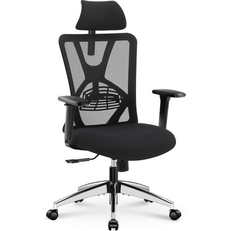 Ergonomischer Bürostuhl mit hoher Rückenlehne, Lendenwirbelstütze & 3D Armlehne (1/5)