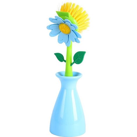 Brosse À Vaisselle avec Poignée, Brosse De Nettoyage De Forme De Fleur Amovible Brosse De Cuisine De Salle De Bain Bouple De Salle De Bain Bol À Vaisselle Brosse De Nettoyage (1/5)