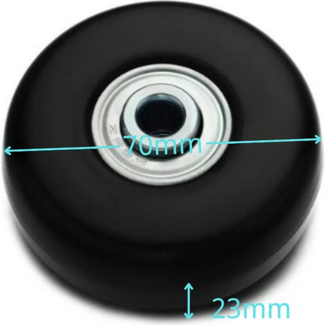 Kit di riparazione da 2 pezzi, ruote in gomma silenziose per accessori da valigia, 70x23 mm - ALTRO (1/3)