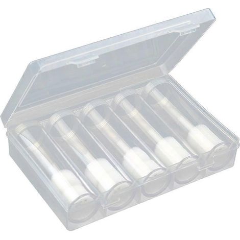 Lot de 6 étuis ronds transparents en plastique pour pièces de monnaie, tubes de protection avec boîte de rangement (5 tubes + 1 boîte de rangement)-6pcs (1/2)