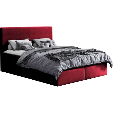 Lit boxspring Nix, Velluto 7, Double, Continental, 160x200, Tissu, Disponible, 166x208x103cm (1/5)