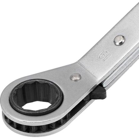 Chiave a cricchetto reversibile, doppia bussola sfalsata 11 mm x 13 mm, acciaio al cromo-vinile