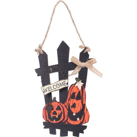 Panneau de bienvenue du Festival des fantômes, pendentifs en bois légers et pratiques pour les décorations d'Halloween (1/5)