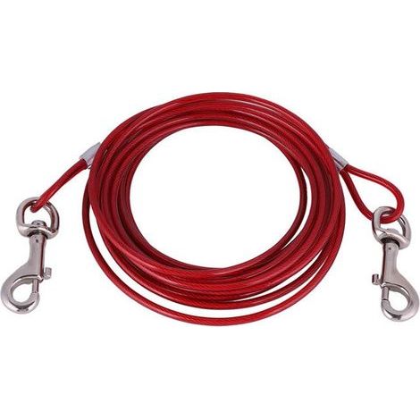 Laisse pour chien en fil d\'acier long, câble de sécurité solide pour animaux de compagnie pour une utilisation en extérieur 3m (1/4)