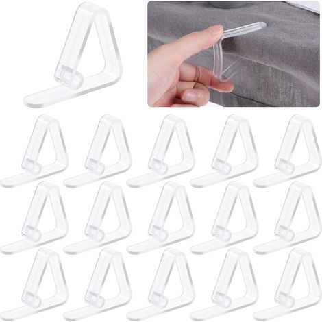 Lot de 16 pinces à nappe en plastique transparent pour réunion, mariage, maison, fête, événements intérieurs et extérieurs (5,5 x 4 x 4 cm) (1/5)