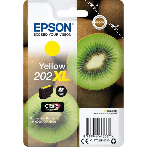 Epson Kiwi 202XL cartucho de tinta 1 pieza(s) Original Alto rendimiento (XL) Amarillo