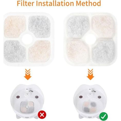 Filtre Fontaine Chat - 8 5 x 8 5 cm - Trou 1 6 cm - Compatible Catit Pixi - 20 Pièces (1/5)