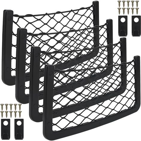 4 Pack de porte-bagages 36 x 18 cm avec crochet de stockage net pour fourgon de camion de fourgonnette (1/5)