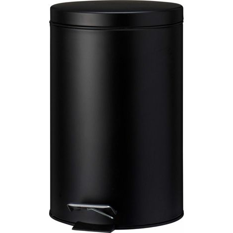 Abfalleimer aus Edelstahl, 12 l, schwarz (1/3)