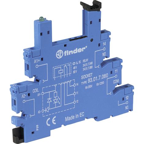 Finder 93.01.3.240 Relaissockel mit Haltebügel, mit LED, mit EMV-Entstörbeschaltung Passend für Seri