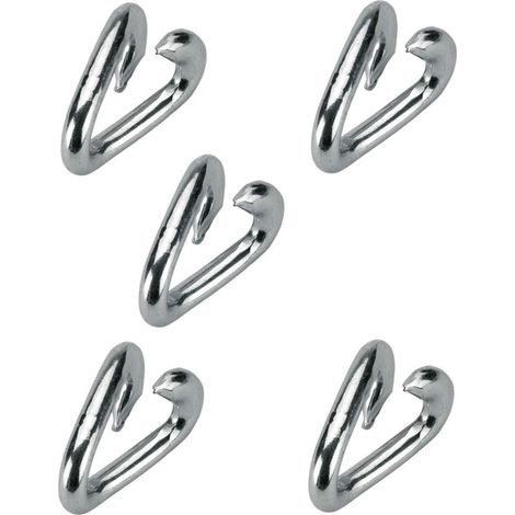 5x Maillon de sécurite 8mm fausse maille acier ouvert chaîne câble corde attache spirale (1/2)
