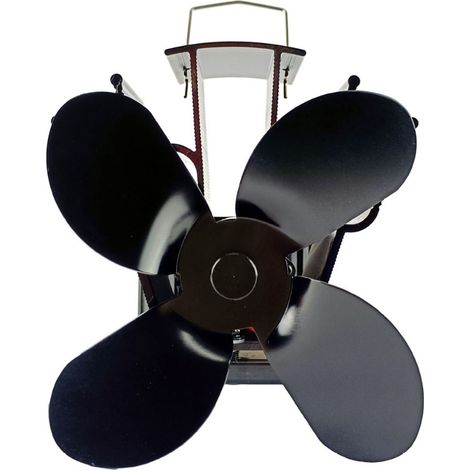 Wood Stove Fan – 4-Blade Thermally Powered Chimney Fan for Wood Stoves/Fireplaces/Pellet Stoves (1/4)