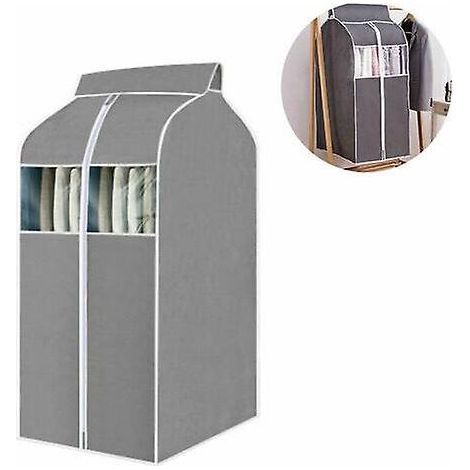 Sac de rangement suspendu pour vêtements avec fenêtre en PVC transparent, housse anti-poussière entièrement fermée pour placard, penderie, voyage et protection des manteaux (1/5)