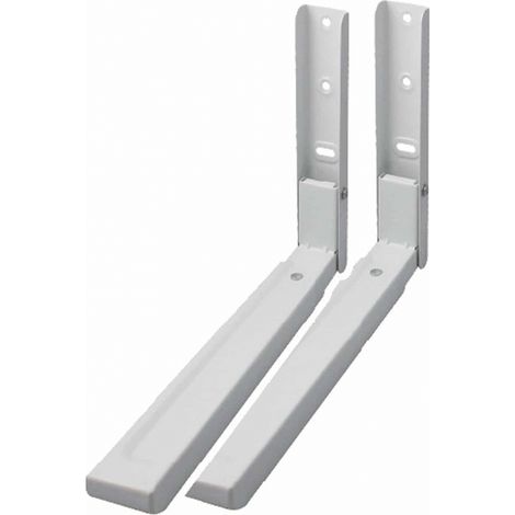 Nordlinger – Support micro-onde réglable blanc – Lot de 2 équerres – Fixation murale incluse – Profondeur ajustable 28 à 44 cm