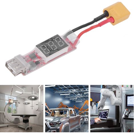 Convertisseur de chargeur 2S-6S pour batteries au lithium vers chargeurs USB pour téléphones portables avec indicateur de charge et protection contre les surtensions (1/5)