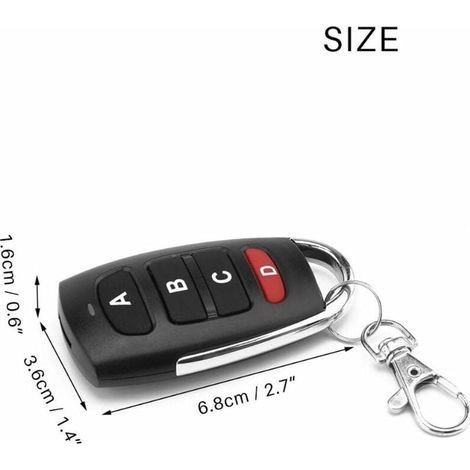 Lot de 2 télécommandes de rechange universelles pour portail électrique de garage 433 MHz (1/5)