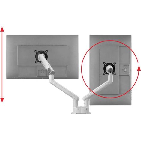One For All Design Dual white Support de table pour écran 2 Écran(s) 33 cm (13) - 81,3 cm (32) blanc réglable en haut (1/2)