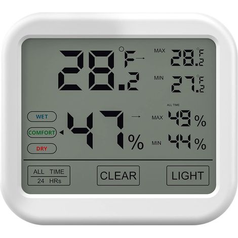 Indoor thermometer hygrometer with high accuracy, digital LCD temperature and humidity monitor, comfort level display, ideal for baby room, home, basement, refrigerator, garage (1/5)
