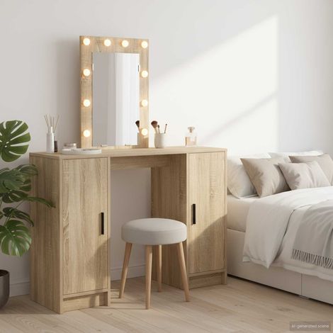 Schminktisch mit Speicher Braun 102 x 33 x 135 cm Holzwerkstoff