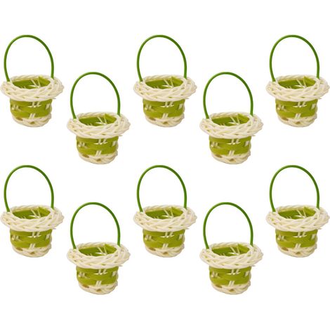 Mini cestini decorativi, 10 pezzi/confezione, cestino regalo - Verde