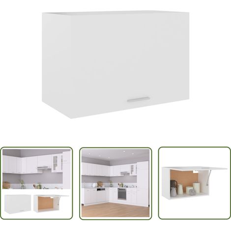 The Living Store Hängeschrank Weiß 60x31x40 cm Holzwerkstoff - Küchenregal - Hängeschrank - Weißer Schrank - Holzschrank - Aufbewahrungsregale (1/5)