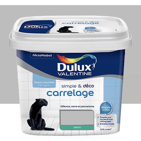 Peinture Carrelage Dulux Valentine Simple & Déco Béton gris 0,5 L (1/2)