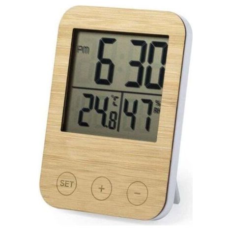 QORVA-Station météo – Thermomètre – Hygromètre – Bois de bambou – Cadeau XXW