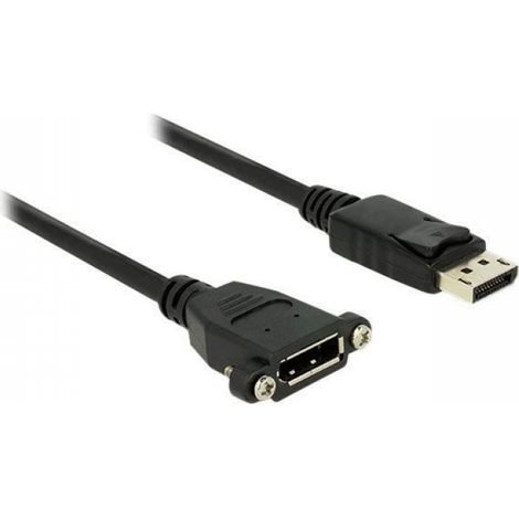 Rallonge de câble DisplayPort - - 1 m - Verrouillé - Moulé - Noir