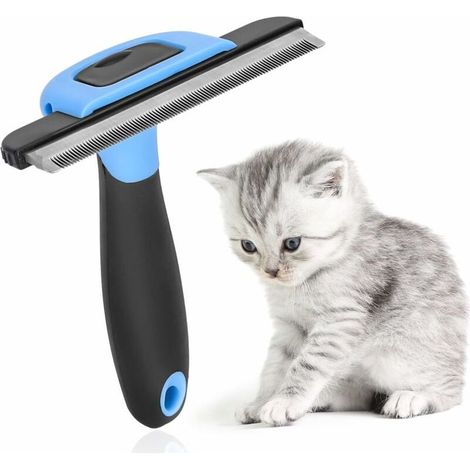 Brosse de toilettage professionnelle pour chien et chat – Poils longs & courts – Acier inoxydable – Lot de 2 (1/5)