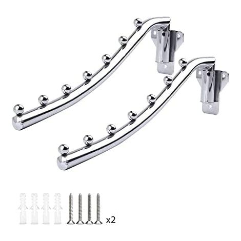 Portant à vêtements mural pliable (lot de 2), rétractable, avec bras pivotant, pour suspendre les serviettes et sécher les vêtements, idéal pour balcon, salle de bain et chambre.