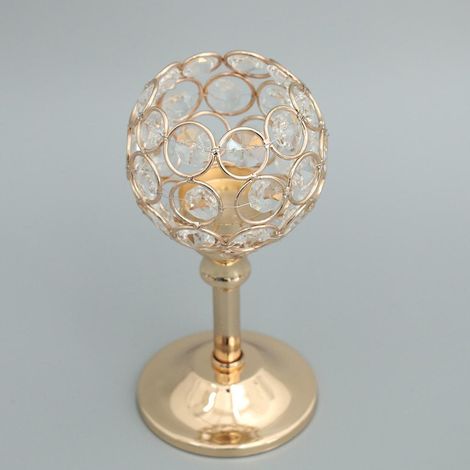 Bougeoir En Cristal Photophore Candélabre Bougeoir Doré - S (1/5)