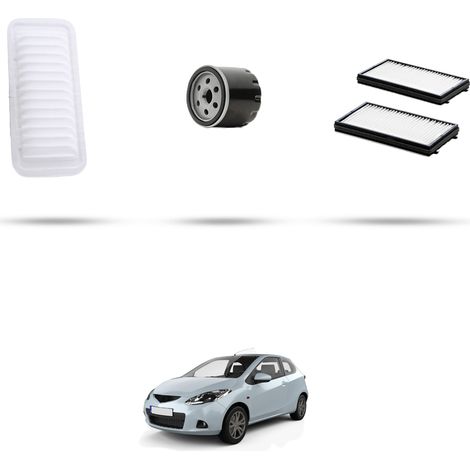 Kit tagliando 3 filtri compatibile con Mazda 2 (DE) 1.5 76kw dal 2007 (1/4)