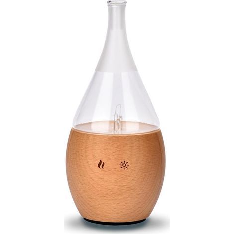 Diffuseur d'Huiles Essentielles par Nébulisation Programmable Bolea - Intensité Réglable - jusqu'à 80m² - et Éclairage LED - Diffusion à Froid pour l’Aromathérapie, Minuterie - Bois, Verre (1/5)