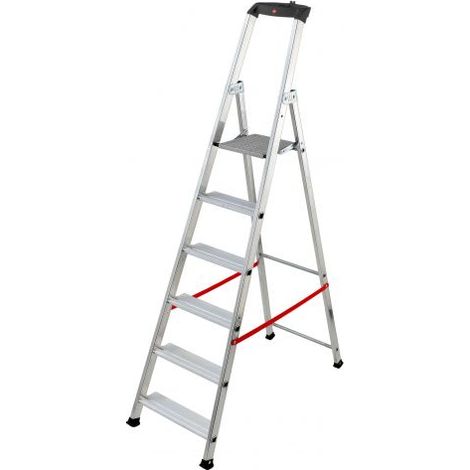 Escalera de tijera profesional Alu PRO (6 peldaños) HAILO