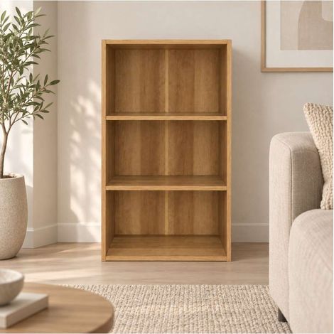 Domo Mea Libreria a 3 Ripiani - Effetto Legno Naturale - 40x29x80 cm (1/3)