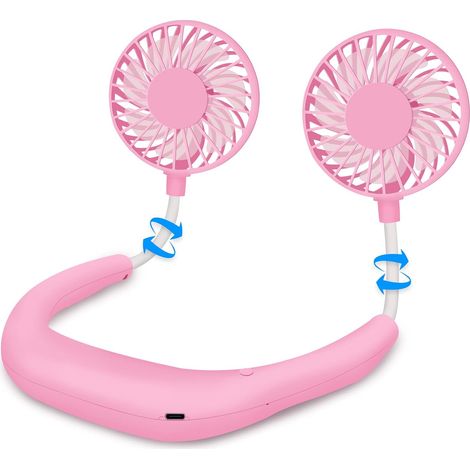 Ventilateur de cou portable mains libres USB, mini ventilateur de sport à suspendre, petit ventilateur de bureau idéal pour le bureau.-AquaForge (1/5)