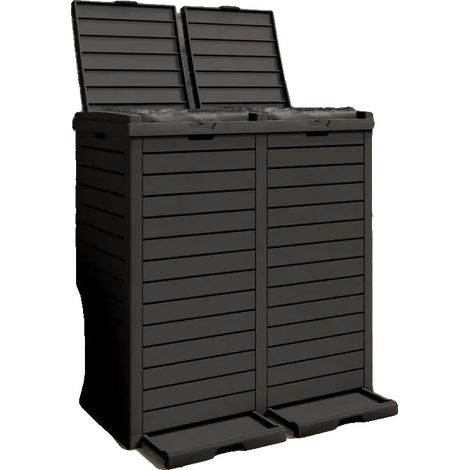 Cestino per rifiuti da esterno, struttura resistente, utilizzo versatile, colore nero (1/2)