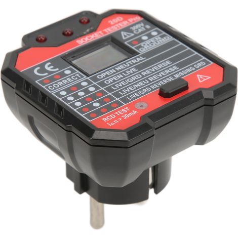 Testeur de Prise Électrique 20D, Détecteur de Fils Phase et Neutre, Vérificateur de Circuit 48‑250V EU (1/5)