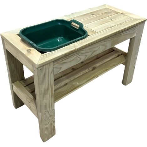 Outdoor Play Kitchen - Sink and Worktop for Imagination Play - Pressure Treated Wood - L95 x W60 x H40 cm