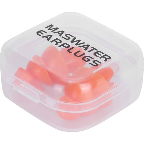 Bouchons d'oreilles en silicone imperméables réutilisables anti-bruit pour natation et sommeil (boîte orange) x2 (1/5)