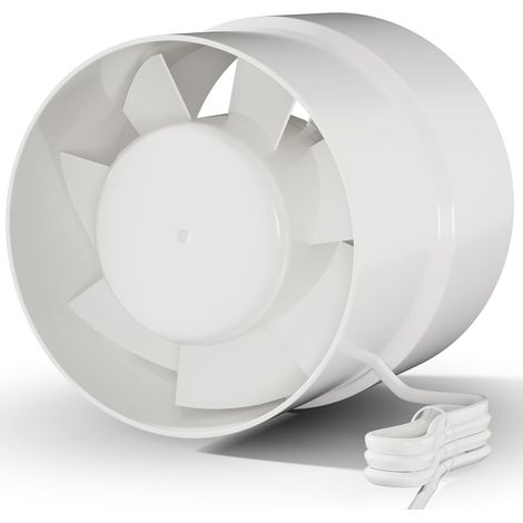Ventilateur de conduit 100 mm 105 mm, ventilateur d'extraction en ligne, xtracteur de salle de bain silencieux 130 m³/h, pour salle de bain, toilettes, cuisine, serre, tente, garage, ivoire (1/5)
