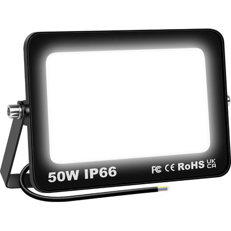 Projecteur LED Exterieur 50W, 5000LM Blanc Froid 6000K Spot LED Extérieur, IP66 Etanche Eclairage Exterieur Lumière de Sécurité pour Patio, Jardin, Garage, Terrasse, Usine, Entrée, Maison