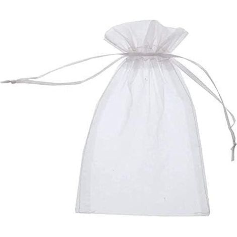 50 Pièces Sachet en Organza 15 x 20 cm, Pochette Organza Blanc, Sacs Cadeau organza, Sachet Bijoux, pour Mariage, Festivals, Fête, Cadeaux, Noël