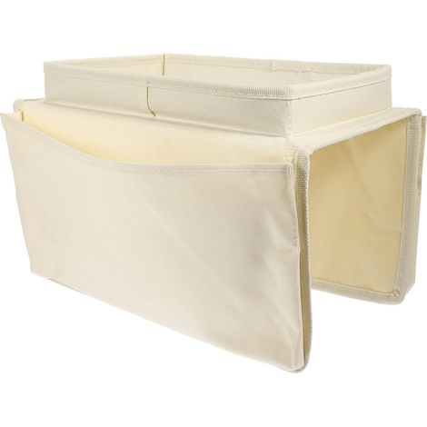 Beige Oxford Cloth Organizer Pouch for Remote Controls, Snacks, and Bedside/Dormitory Storage