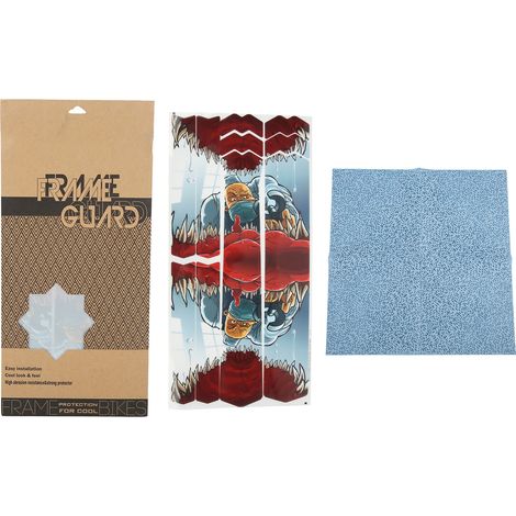 Set de 2 autocollants de cadre vélo ENLEE, protection en TPU thermoplastique, film anti-rayures pour cyclisme, motif cartoon, équipement de protection pour guidon et cadre, adhésif résistant. (1/5)